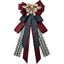 Shine Seri Bordo Kurdele Broş,okul Iş , Gömlek Ceket Yaka Çiçek