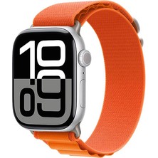 Watch 10 46MM Uyumlu Ecrz Krd-74 Hasır Kordon-Turuncu