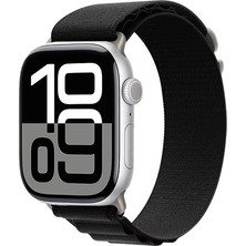Watch 10 42MM Uyumlu Ecrz Krd-74 Hasır Kordon-Siyah