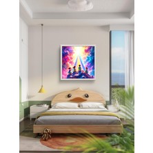 Gökkuşağı Çocukları Çocuk Odası LED Tablo – 60X60 cm | Sıva Üstü Montajlı, Tak-Çalıştır Sistem,