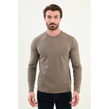 Desenli Slim Fit Bisiklet Yaka Uzun Kollu Erkek T-Shirt