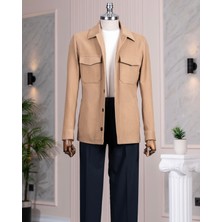 İtalyan stil slim fit spor erkek mont  camel T13379