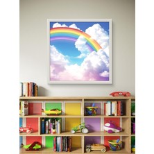 Gökkuşağı Bebek Çocuk Odası LED Tablo – 60X60 cm | Sıva Üstü Montajlı, Tak-Çalıştır Sistem,