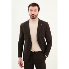Düz Slim Fit Torba Cep Beli Lastikli Ipli Yün Erkek Takım Elbise