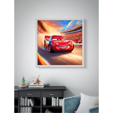 Çılgın Araba Pistlerde LED Tablo – 60X60 cm | Sıva Üstü Montajlı, Tak-Çalıştır Sistem, Arapuarlı