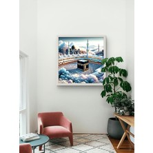 Kâbe-I Şerif, LED Tablo – 60X60 cm | Sıva Üstü Montajlı, Tak-Çalıştır Sistem, Arapuarlı