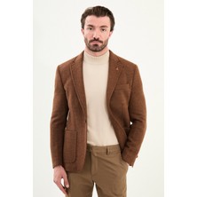 Düz Slim Fit Torba Cep Mono Yaka Yün Erkek Ceket