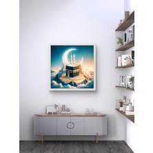 Kabe ve Hilal LED Tablo – 60X60 cm | Sıva Üstü Montajlı, Tak-Çalıştır Sistem, Arapuarlı