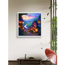 Dilek Feneri Çocuk Odası LED Tablo – 60X60 cm | Sıva Üstü Montajlı, Tak-Çalıştır Sistem, Arapuarlı