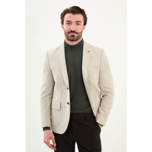 Düz Slim Fit Torba Cep Mono Yaka Yün Erkek Ceket