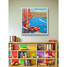 Çılgın Araba Istanbul Boğazı LED Tablo – 60X60 cm | Sıva Üstü Montajlı, Tak-Çalıştır Sistem