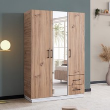 Gardırop Efes 3 Kapaklı Gardırop,dolap Ceviz Krem
