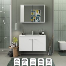 Biani Fix Loft 100 cm Banyo Dolabı Renk Mat Beyaz