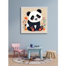 Masum Panda LED Tablo – 60X60 cm | Sıva Üstü Montajlı, Tak-Çalıştır Sistem, Arapuarlı