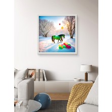 Doğadaki Atlar Serisi LED Tablo – 60X60 cm | Sıva Üstü Montajlı, Tak-Çalıştır Sistem