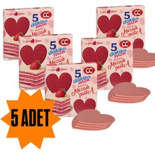 Red Velvet Kalp Şekilli 5 Dakika Hazır Mozaik Pasta - 20 cm Çapında 4 Kat Pasta Tabanı Bisküvisi