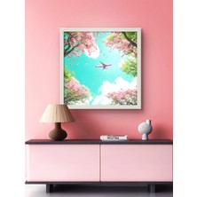 Yeşil Gökyüzü Doğa LED Tablo – 60X60 cm | Sıva Üstü Montajlı, Tak-Çalıştır Sistem, Arapuarlı