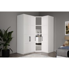 Pita White 4 Kapılı Köşe Gardırop