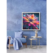 Genaretive Çiçek LED Tablo – 60X60 cm | Sıva Üstü Montajlı, Tak-Çalıştır Sistem, Arapuarlı