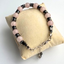 Ayre Style Pembe Kuvars Ayarlanabilir Pembe Doğal Taş Bileklik - Pembe Kuvars Aşk Sevgi Bilekliği