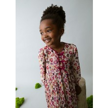 Mayoral Vişne Kız Çocuk Desenli Elbise 4917