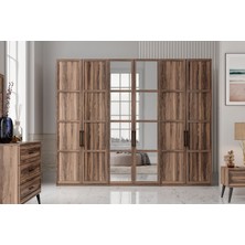 Pita Brown 6 Kapılı Gardırop