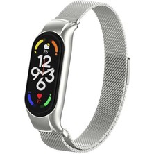 Xiaomi Mi Band 7 Uyumlu Krd-01 Metal Kordon Ecrz - Gümüş