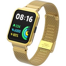 Xiaomi Redmi Watch 2 Lite Uyumlu Krd-66 Metal Kordon Ecrz - Gold