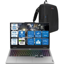 Lenovo Loq 15IRX10 Intel Core I7 13650HX 64GB Ddr5 2tb SSD RTX5060 8gb 100W Windows 11 Pro 15.6" Fhd (1920X1080) IPS 300NITS 144Hz 100% Srgb Taşınabilir Bilgisayar 83JE00J5TRP33 + Zetta Çanta