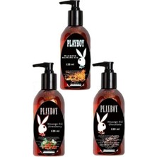 Playboy 3 Adet Playboy Çilek Aromalı Kokulu ve Isıtıcılı Rahatlatıcılı Vücut Masaj Yağı