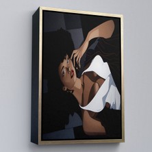 Çerçeveli Dekoratif Kanvas Tablo, Afrikalı Güzel Kadın TABLOSU-7502