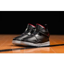 Air Jordan Td Courtside 23 Siyah Bebek Çocuk Deri Spor Ayakkabı - Lastik Bagcıklı Kolay Giyilebilen