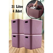 Mor 21 Lt Saklama Kutusu, Dolap Içi Düzenleyici ve Sepet Seti