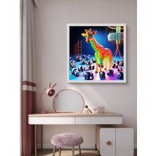 Pandalar ve Zürefa LED Tablo – 60X60 cm | Sıva Üstü Montajlı, Tak-Çalıştır Sistem, Arapuarlı