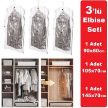 Vakumlu Hurç ve Organizer Seti, Şeffaf, Elbise ve Valiz Için Uygun