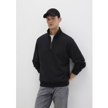 Mavi Yarı Fermuarlı Siyah Basic Sweatshirt 0S10419-900