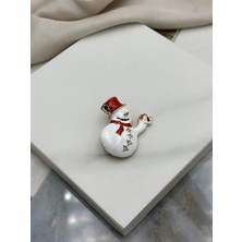 Yılbaşı Kardan Adamlı Broş Yaka Iğnesi