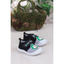 Fort 3356 Gz Kuş Figürlü Anaokulu Kreş Ev Erkek Çocuk Keten Panduf Ayakkabı