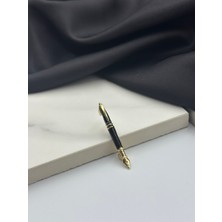 Siyah Mineli Gold Dolmakalem Öğretmen Meslek Figürlü Broş Yaka Iğnesi