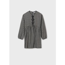 Mayoral Siyah Kareli Kız Çocuk Elbise 7916