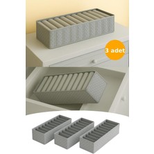 3'lü Puantiyeli Orta Boy Çekmece Iç Düzenleyici Organizer Gri