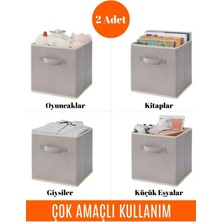 Gri 2'li Katlanabilir Dolap Içi Saklama Kutusu 30X30X30CM