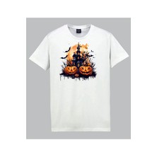 Hallowen Şato Digital Baskılı Tshirt