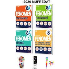 Fenomen 8. Sınıf Mat-Fen-Türkçe (A Serisi)+ Inkilap 4 Kitap Seti (Uzay A+Emoji K+Kalem B)2026
