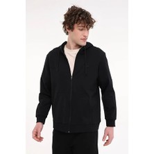 Lumberjack A10202435808010 5W Mb Sn72 Fz Hod 5Pr Sıyah Erkek Tam Fermuarlı Kapusonlu Sweatshırt