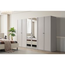 Folt Beige 6 Kapılı Gardırop