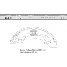 Arka Kampana Pabuç Balata Hyundaı Excel 90-95 / S Coupe 92-96