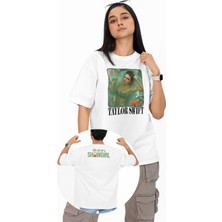 Unisex The Life Of A Showgirl Ense Baskılı Tişört, Oversize Taylor Swift Temalı T-Shirt