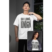 Unisex So Long London Yazılı Tişört, Oversize Taylor Swift Baskılı T-Shirt