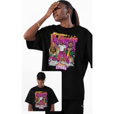 Unisex Planet Euphoria Yazılı Tişört, Oversize Kendrick Lamar Temalı Bisiklet Yaka T-Shirt